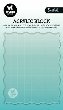 Acryl-Stempelblock mit Raster &ndash; (80&times;100&times;8 mm)