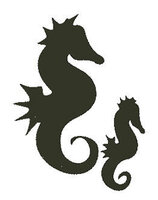 Encaustic Art stempel - Seepferdchen